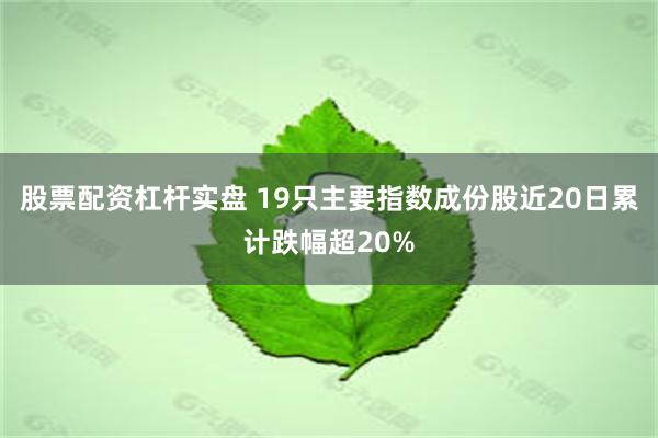 股票配资杠杆实盘 19只主要指数成份股近20日累计跌幅超20%