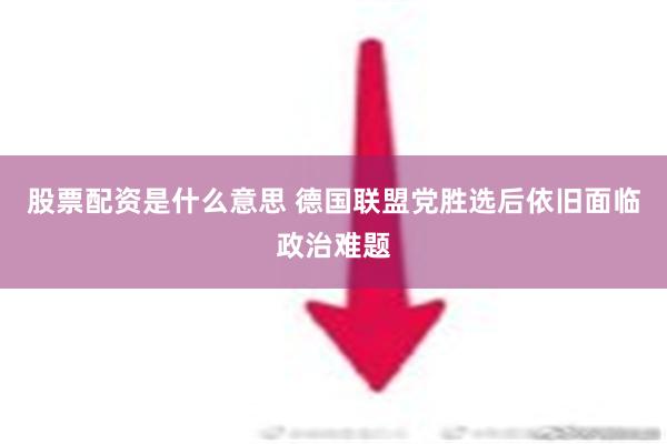 股票配资是什么意思 德国联盟党胜选后依旧面临政治难题